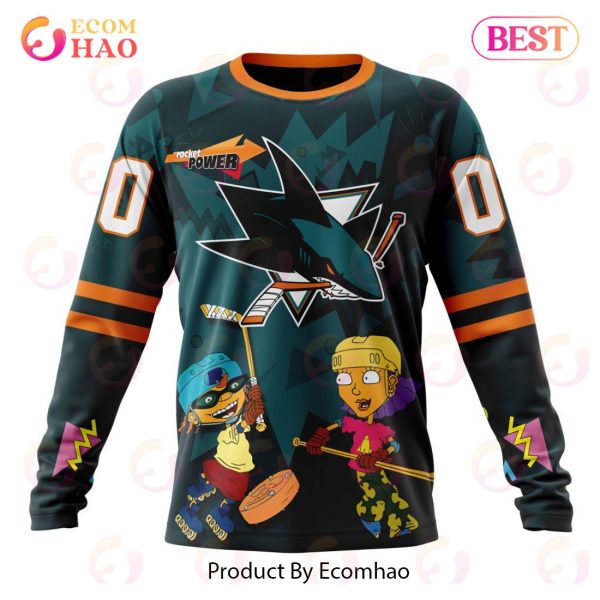 NHL San Jose Sharks Specialized For Rocket Power 3D Hoodie