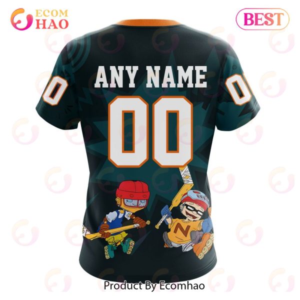 NHL San Jose Sharks Specialized For Rocket Power 3D Hoodie
