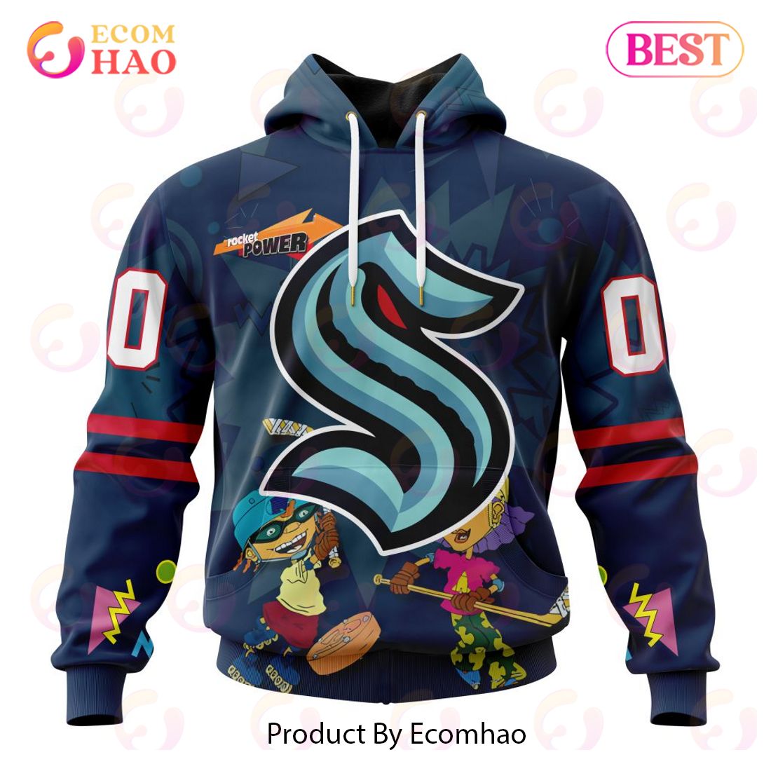 NHL Washington Capitals Specialized For Rocket Power 3D Hoodie