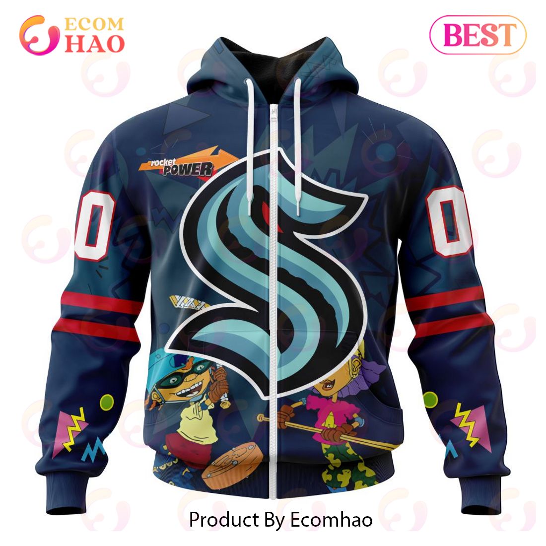 NHL Seattle Kraken Specialized For Rocket Power 3D Hoodie