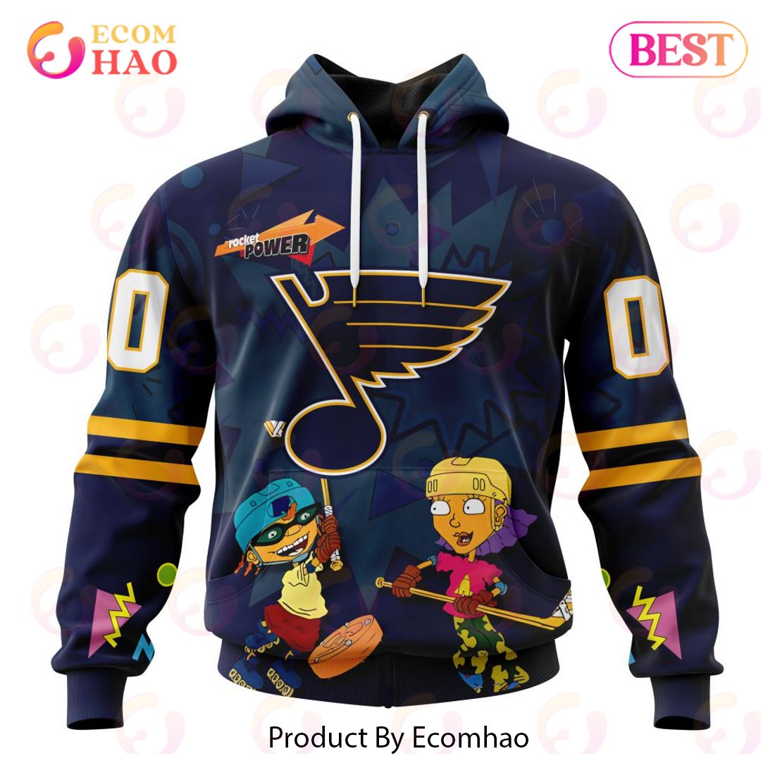 NHL St. Louis Blues Specialized For Rocket Power 3D Hoodie