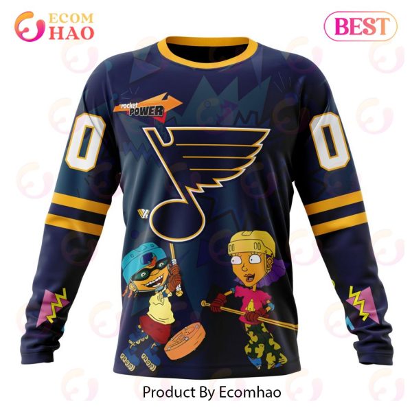 NHL St. Louis Blues Specialized For Rocket Power 3D Hoodie