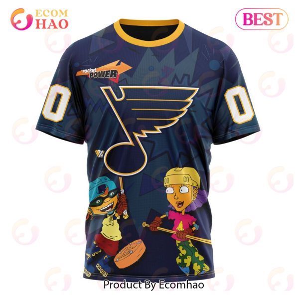 NHL St. Louis Blues Specialized For Rocket Power 3D Hoodie
