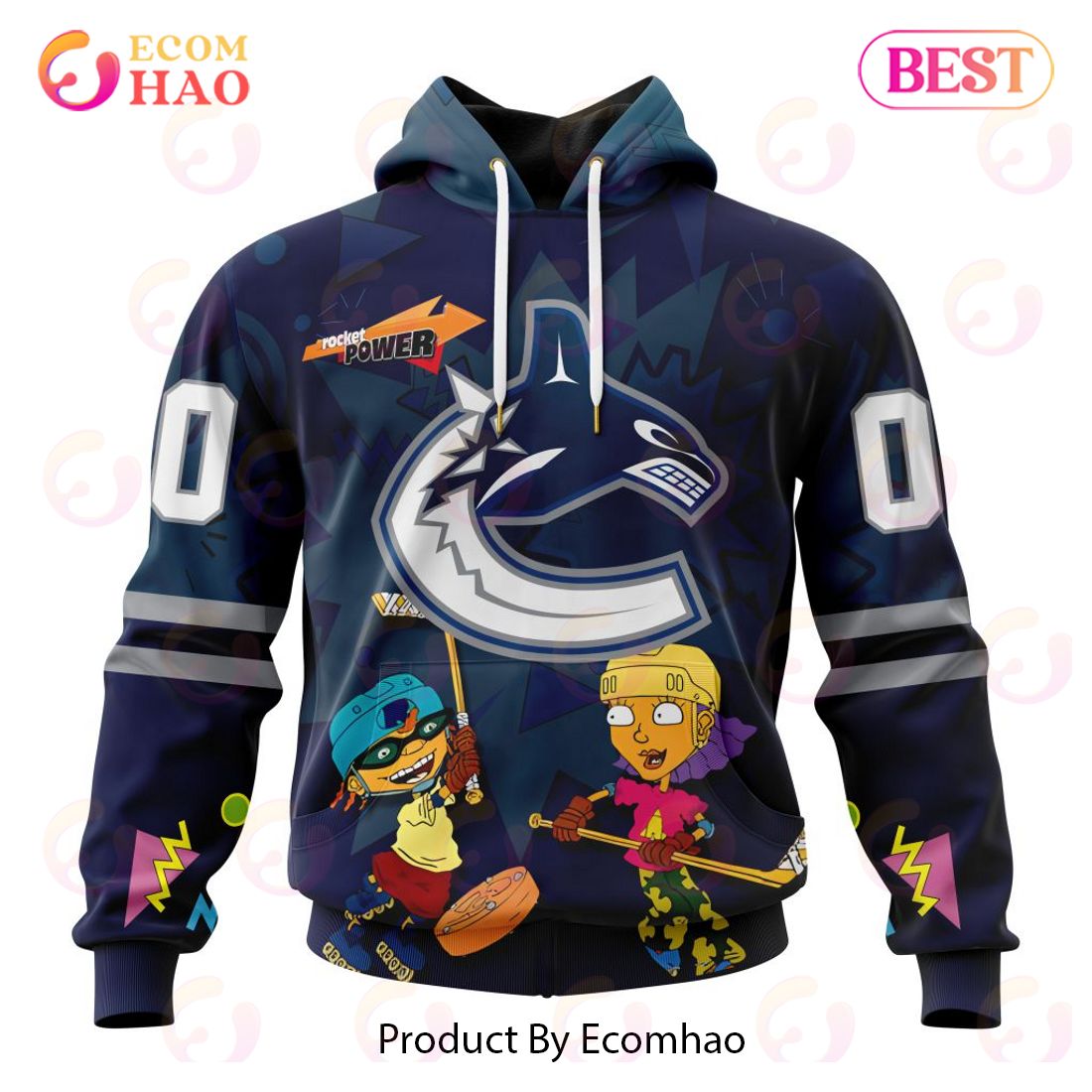 NHL Vancouver Canucks Specialized For Rocket Power 3D Hoodie