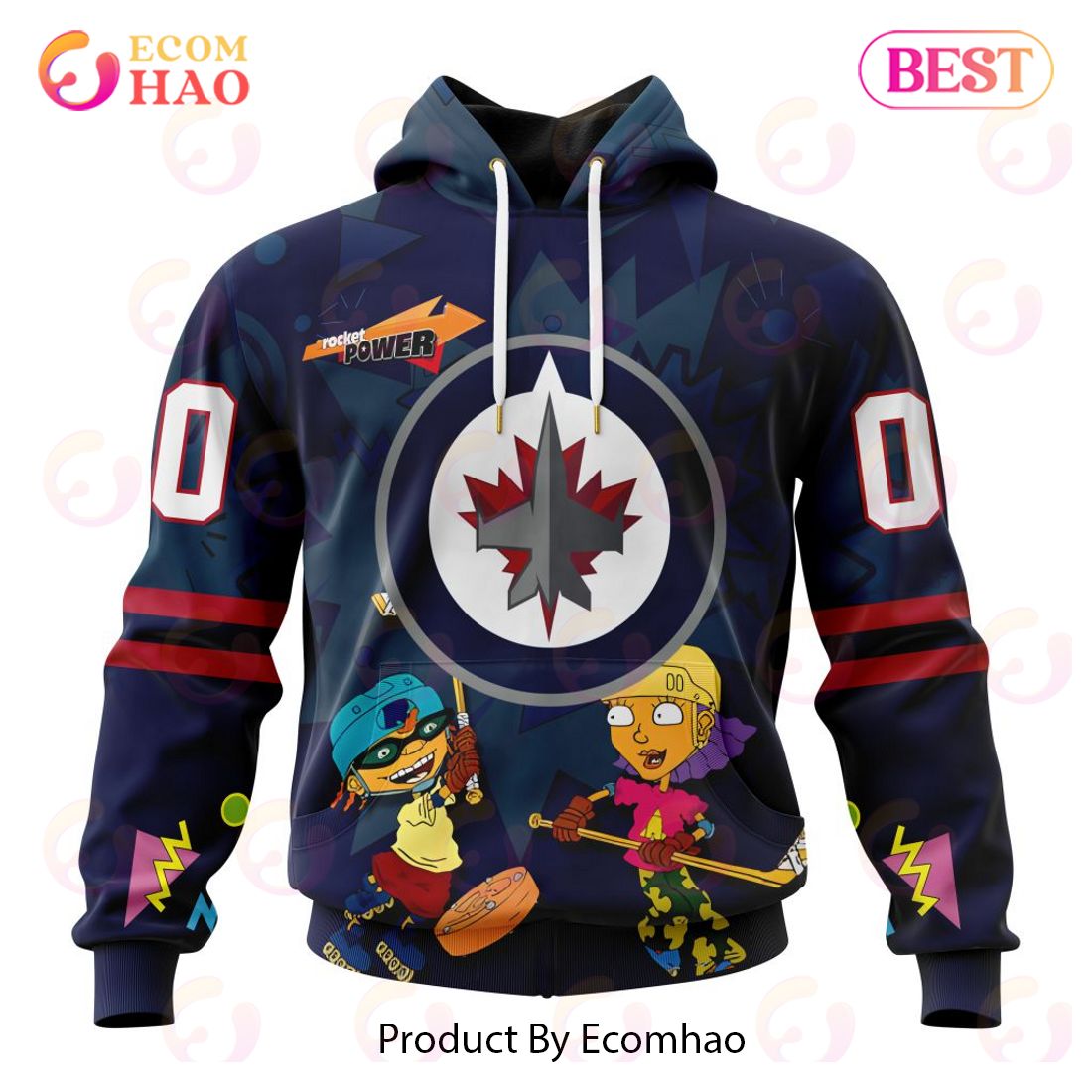 NHL Washington Capitals Specialized For Rocket Power 3D Hoodie