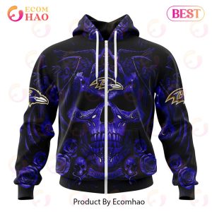 Best NFL Baltimore Ravens Special Design With Skull Art 3D Hoodie Limited Edition