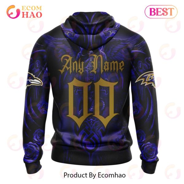 Best NFL Baltimore Ravens Special Design With Skull Art 3D Hoodie Limited Edition