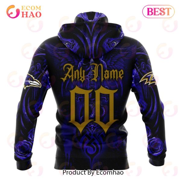 Best NFL Baltimore Ravens Special Design With Skull Art 3D Hoodie Limited Edition