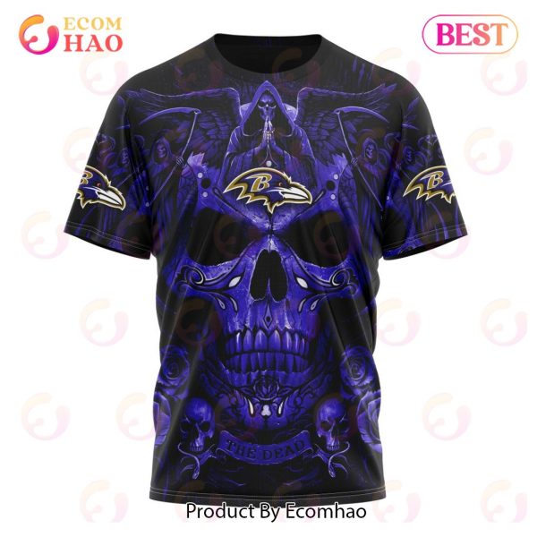 Best NFL Baltimore Ravens Special Design With Skull Art 3D Hoodie Limited Edition