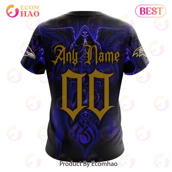 Best NFL Baltimore Ravens Special Design With Skull Art 3D Hoodie Limited Edition