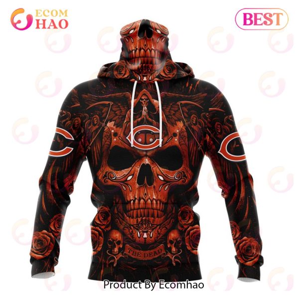 Chicago Bears Skull Pullover And Zippered Hoodies All Over P - Inspire  Uplift