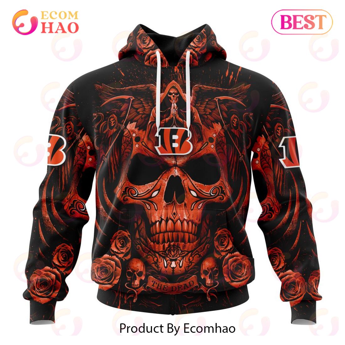 NFL Cincinnati Bengals Custom Your Name & Number Halloween Style 3D Hoodie  - Ecomhao Store