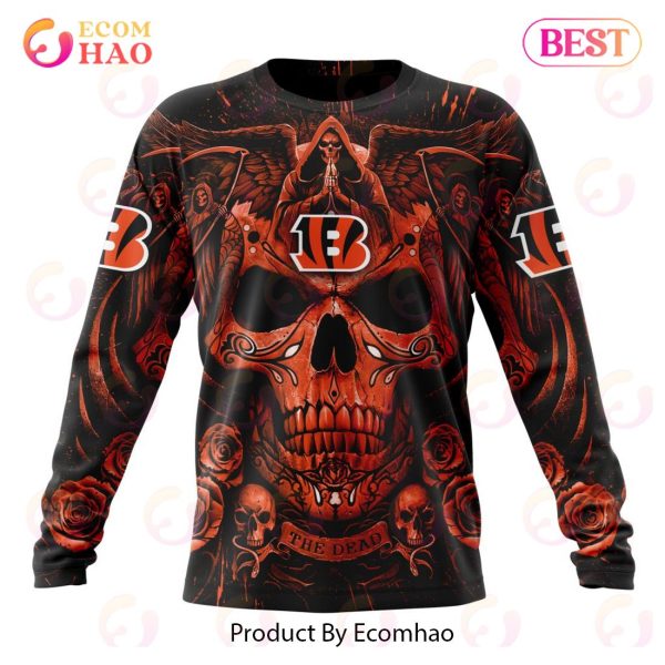 Best NFL Cincinnati Bengals Special Design With Skull Art 3D Hoodie Limited Edition