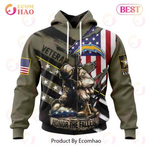 NFL Los Angeles Chargers Honor Veterans And Their Families 3D Hoodie