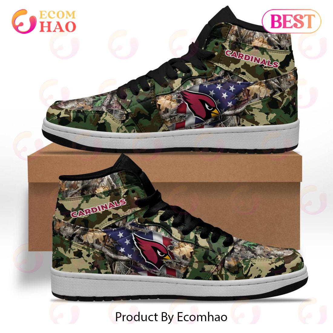 NFL Arizona Cardinals Special Camo Realtree Hunting Air Jordan 1, High Top