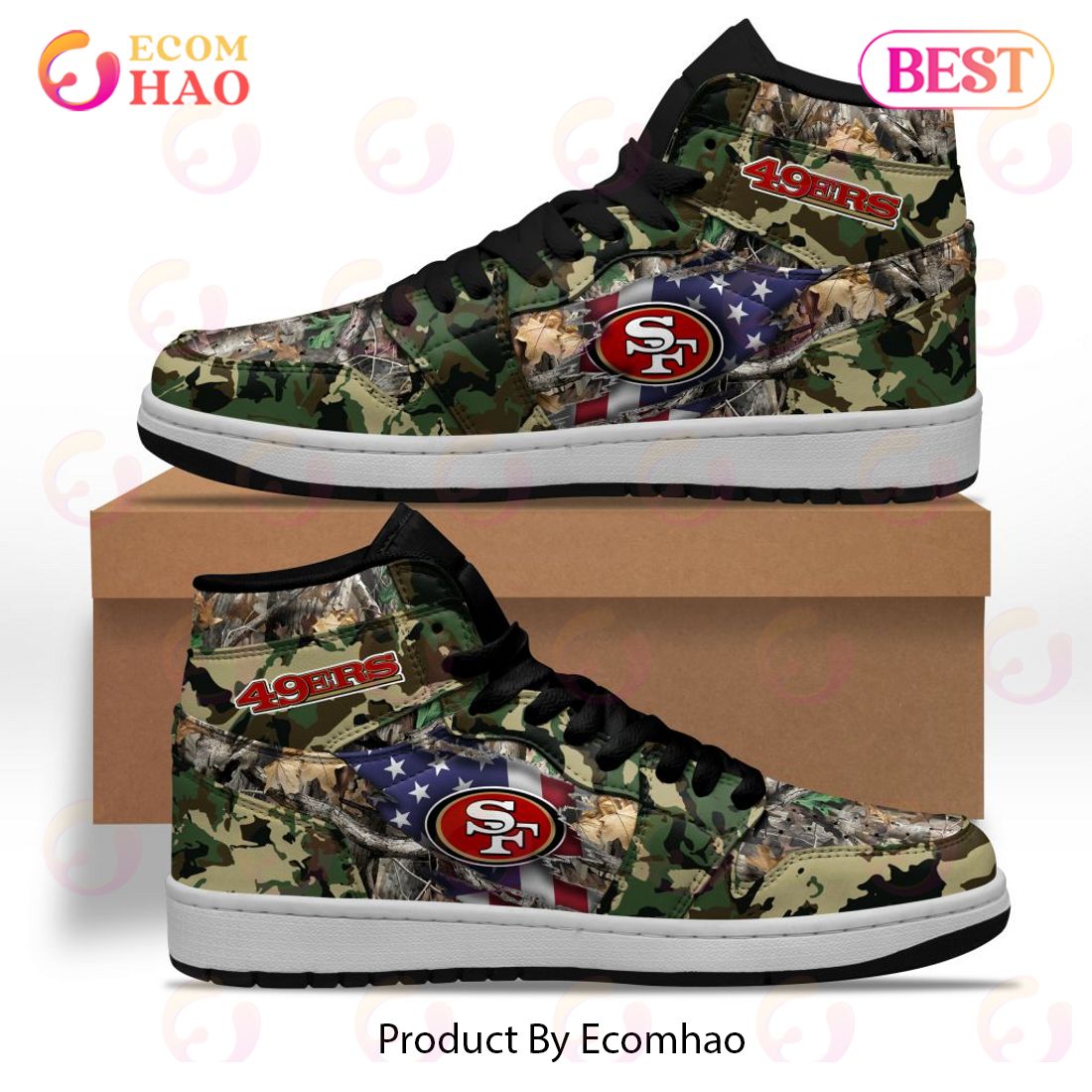 HOT San Francisco 49ers Camouflage Personalized Air Jordan 4