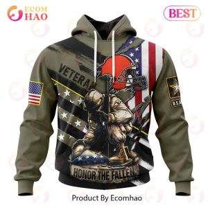 NFL Cleveland Browns Honor Veterans And Their Families 3D Hoodie