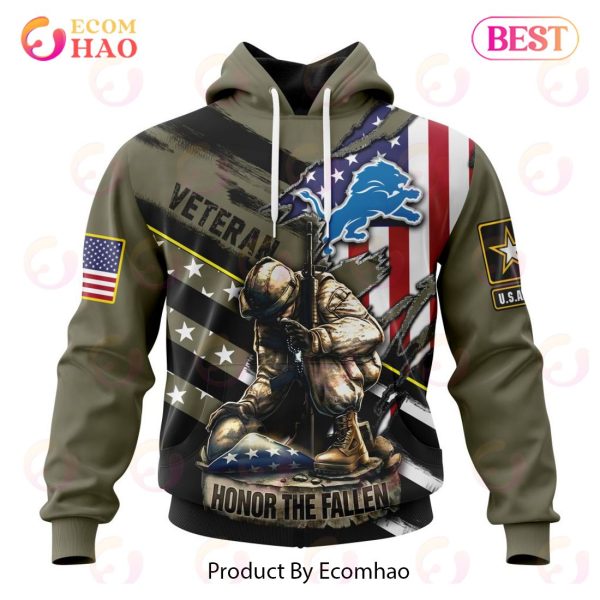 NFL Detroit Lions Honor Veterans And Their Families 3D Hoodie