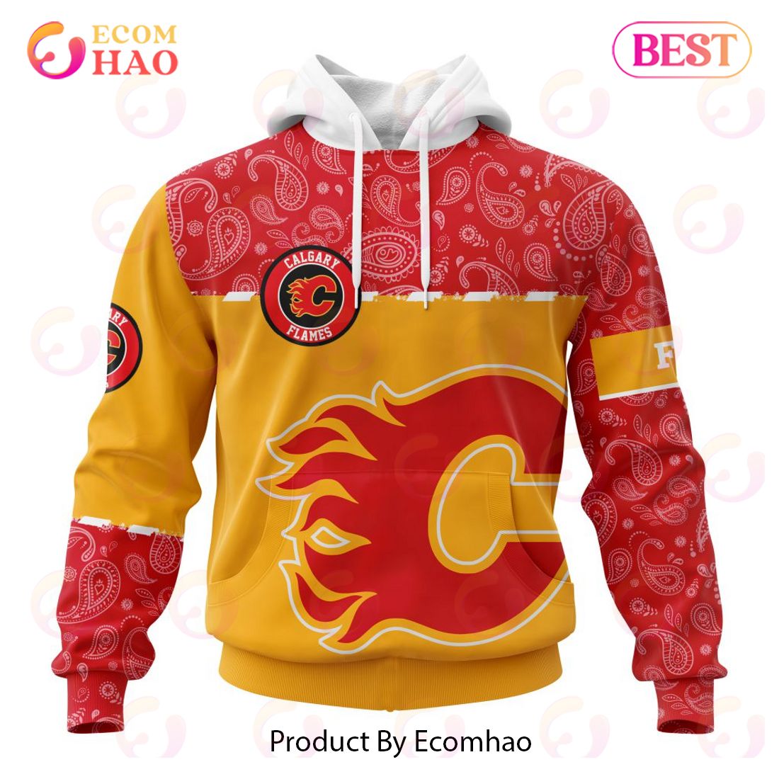 NHL Calgary Flames Specialized Jersey Hockey With Paisley 3D Hoodie