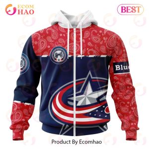 NHL Columbus Blue Jackets Specialized Jersey Hockey With Paisley 3D Hoodie