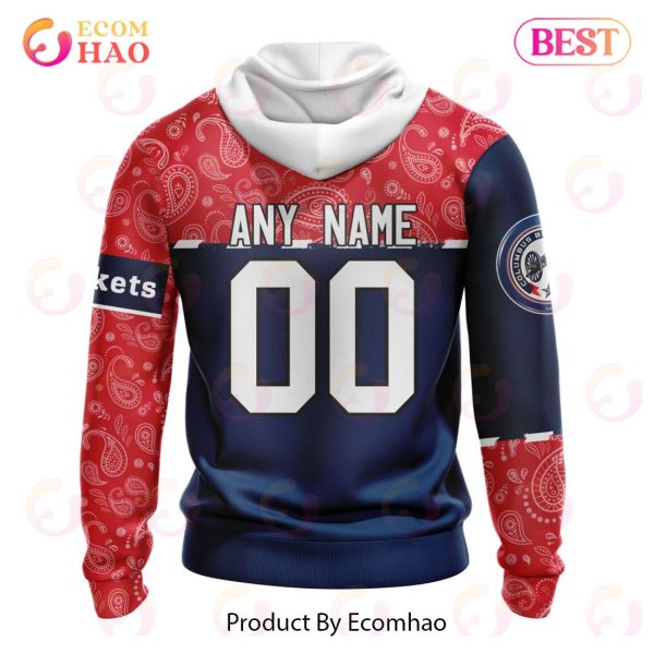 NHL Columbus Blue Jackets Specialized Jersey Hockey With Paisley 3D Hoodie