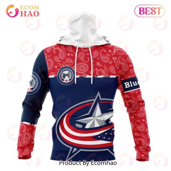 NHL Columbus Blue Jackets Specialized Jersey Hockey With Paisley 3D Hoodie