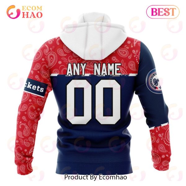 NHL Columbus Blue Jackets Specialized Jersey Hockey With Paisley 3D Hoodie