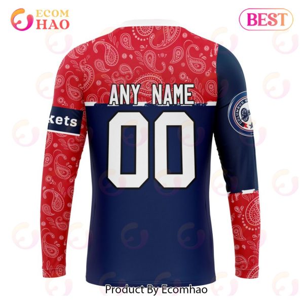 NHL Columbus Blue Jackets Specialized Jersey Hockey With Paisley 3D Hoodie
