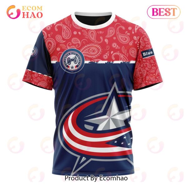 NHL Columbus Blue Jackets Specialized Jersey Hockey With Paisley 3D Hoodie