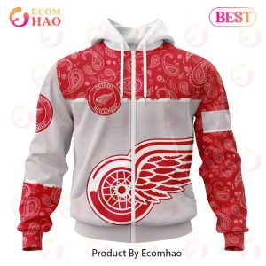 NHL Detroit Red Wings Specialized Jersey Hockey With Paisley 3D Hoodie