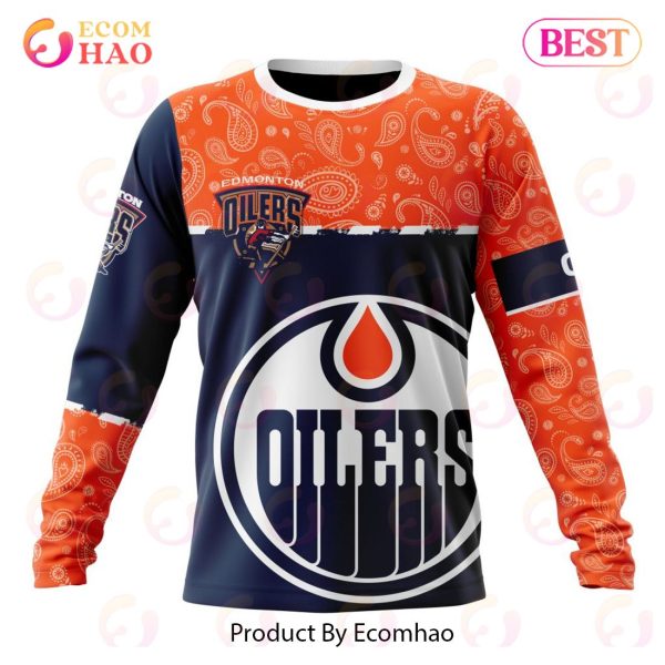 NHL Edmonton Oilers Specialized Jersey Hockey With Paisley 3D Hoodie