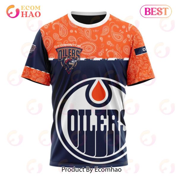 NHL Edmonton Oilers Specialized Jersey Hockey With Paisley 3D Hoodie