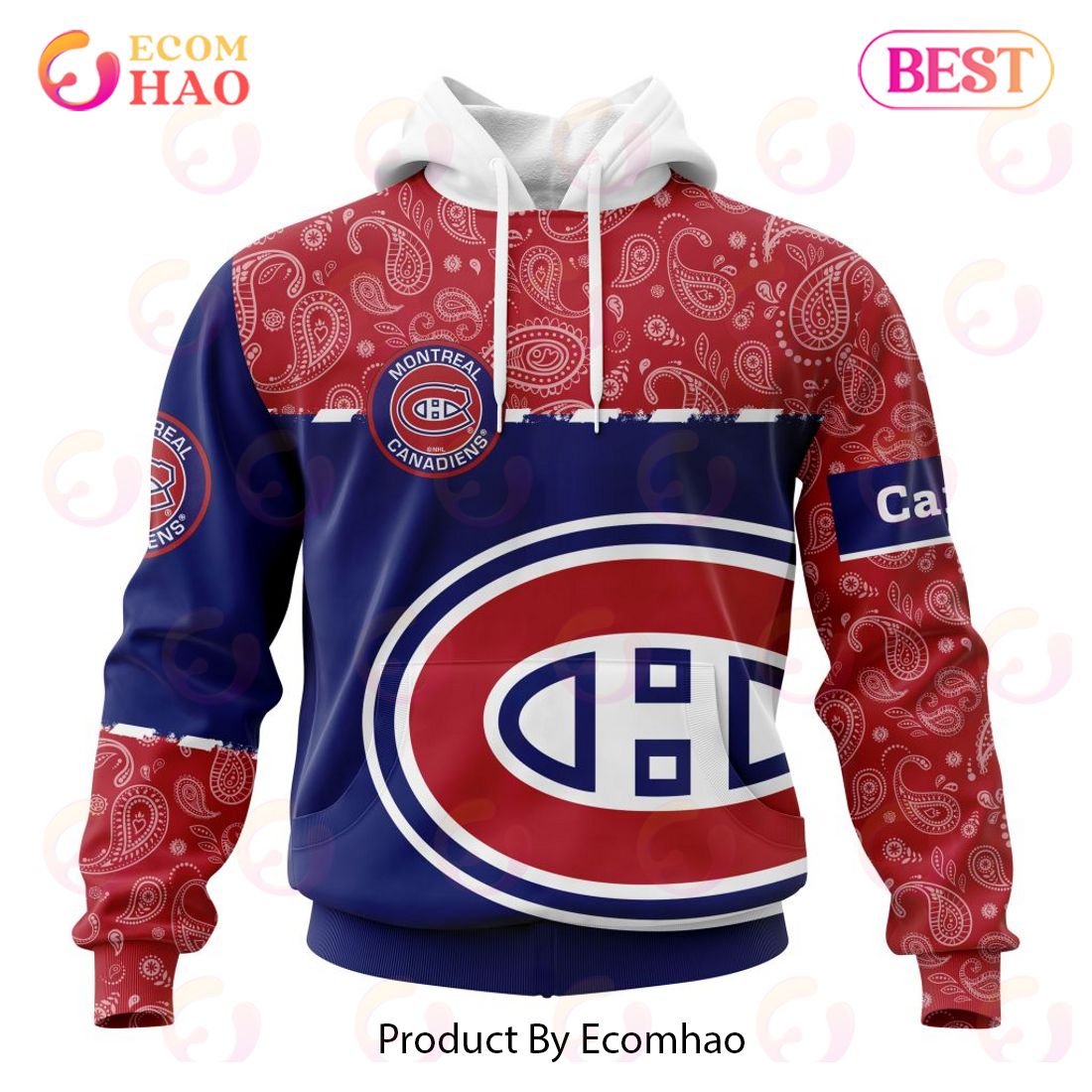 NHL Montreal Canadiens Specialized Jersey Hockey With Paisley 3D Hoodie