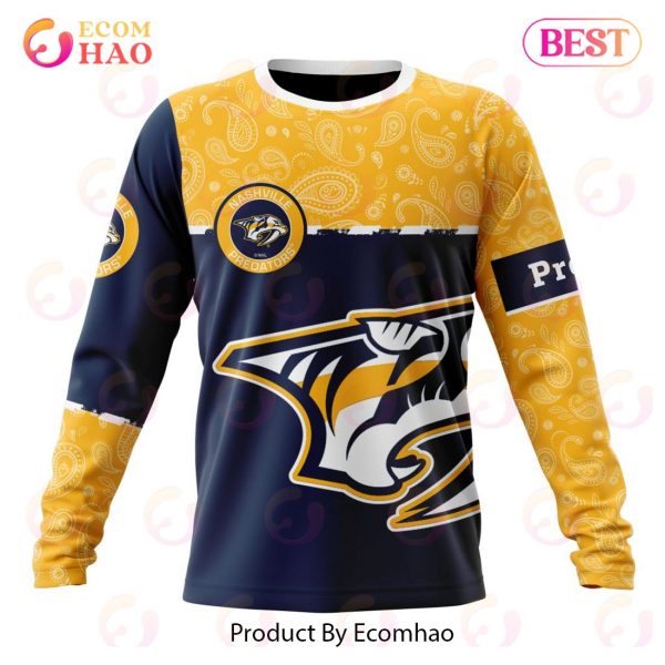 NHL Nashville Predators Specialized Jersey Hockey With Paisley 3D Hoodie