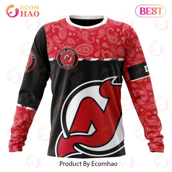 NHL New Jersey Devils Specialized Jersey Hockey With Paisley 3D Hoodie
