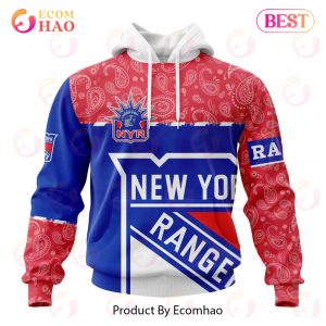 NHL New York Rangers Specialized Jersey Hockey With Paisley 3D Hoodie