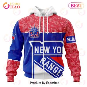 NHL New York Rangers Specialized Jersey Hockey With Paisley 3D Hoodie