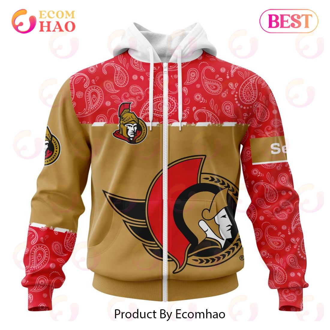 NHL Ottawa Senators Specialized Jersey Hockey With Paisley 3D Hoodie