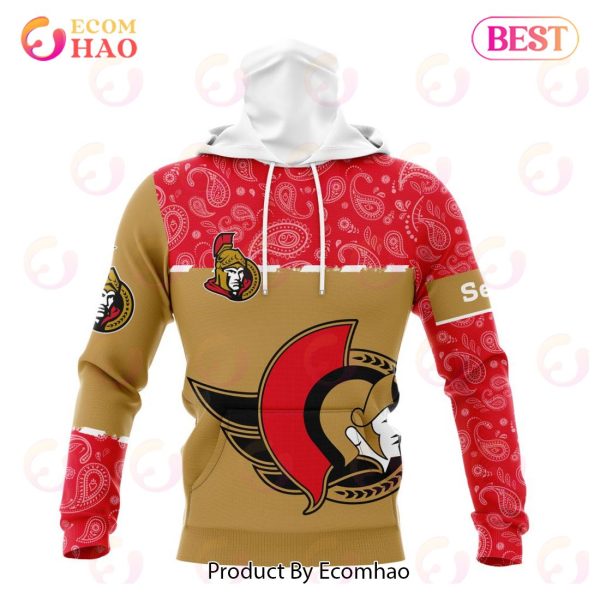 NHL Ottawa Senators Specialized Jersey Hockey With Paisley 3D Hoodie