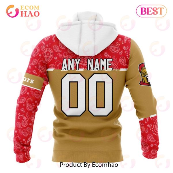 NHL Ottawa Senators Specialized Jersey Hockey With Paisley 3D Hoodie