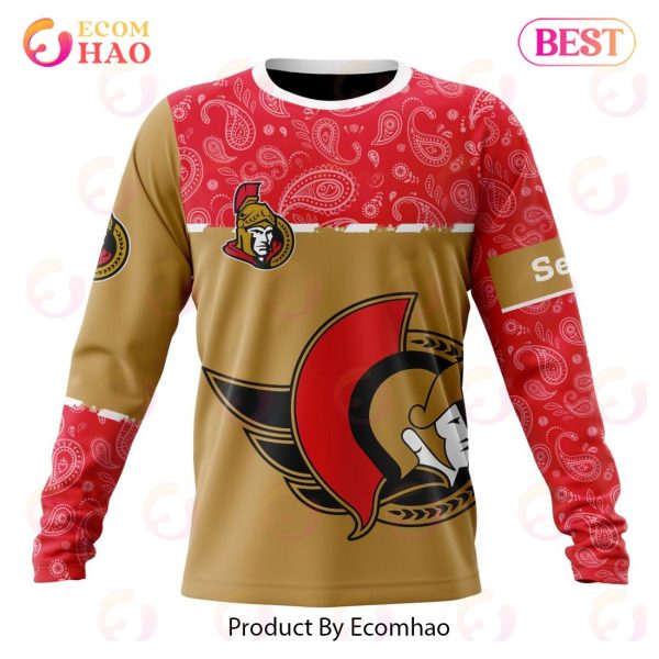 NHL Ottawa Senators Specialized Jersey Hockey With Paisley 3D Hoodie
