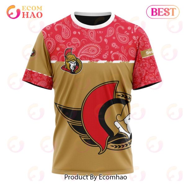 NHL Ottawa Senators Specialized Jersey Hockey With Paisley 3D Hoodie