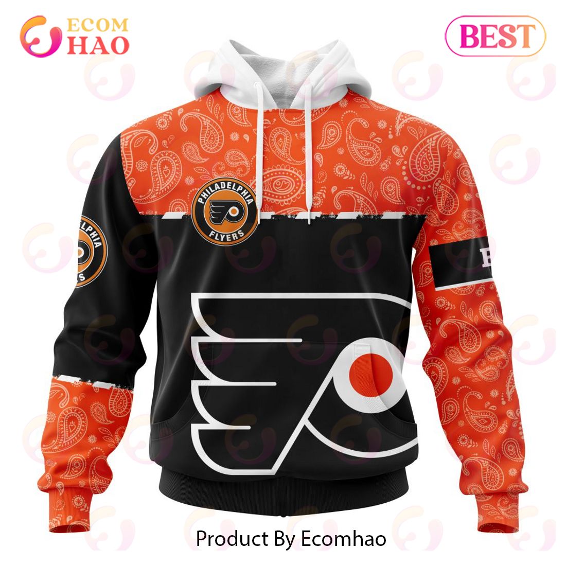 NHL Philadelphia Flyers Specialized Jersey Hockey With Paisley 3D Hoodie