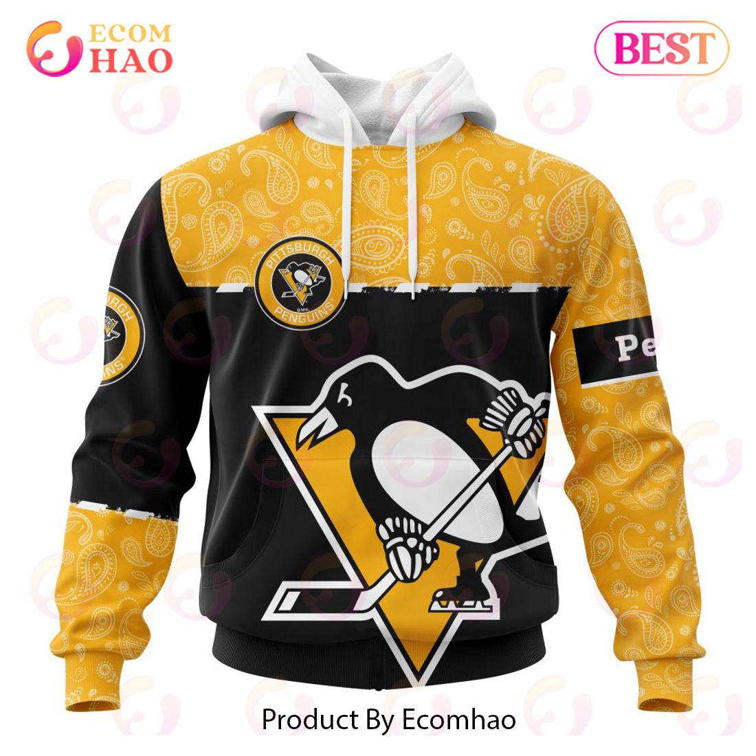 NHL Pittsburgh Penguins Personalized 3D Hoodie Mask