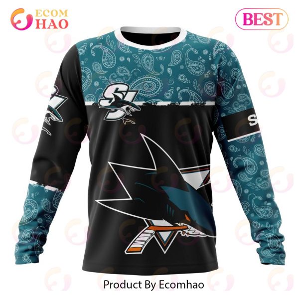 NHL San Jose Sharks Specialized Jersey Hockey With Paisley 3D Hoodie