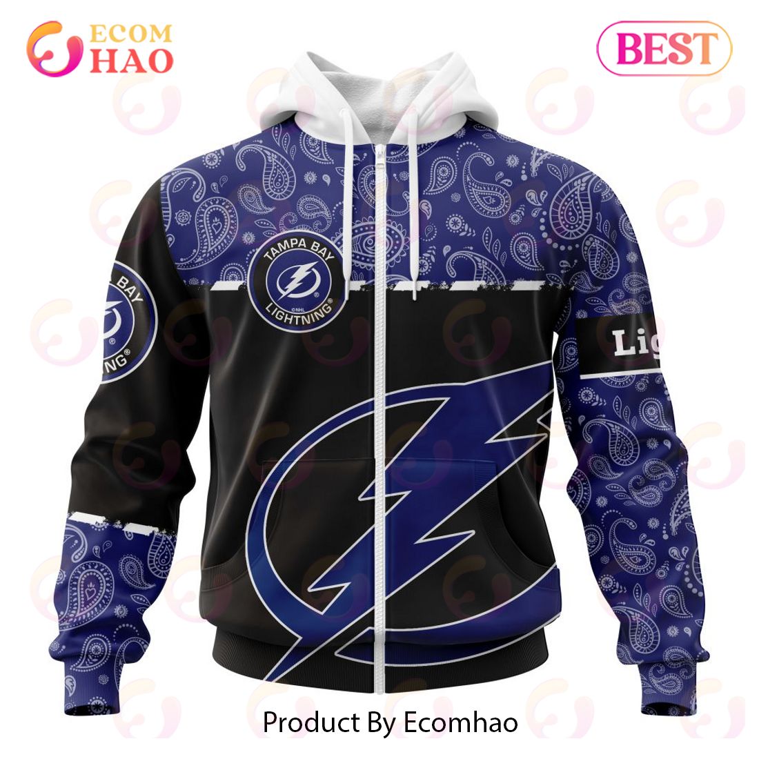 NHL Tampa Bay Lightning Specialized Jersey Hockey With Paisley 3D Hoodie