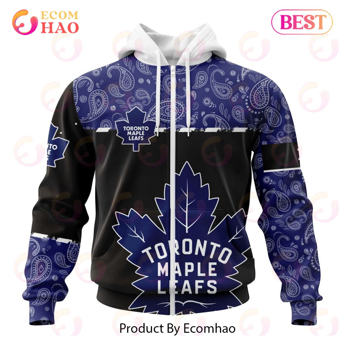 NHL Toronto Maple Leafs Specialized Jersey Hockey With Paisley 3D Hoodie