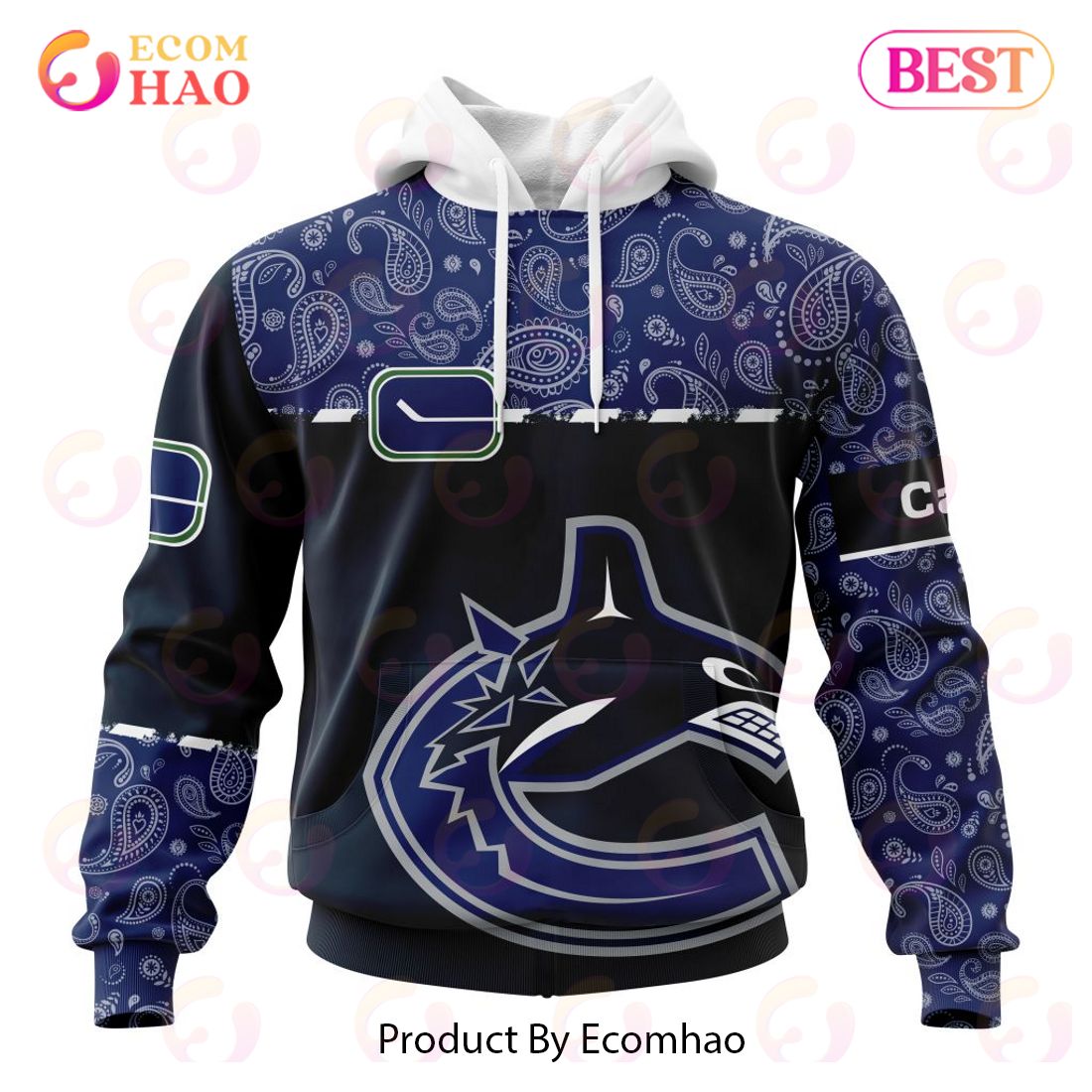 NHL Vancouver Canucks Specialized Jersey Hockey With Paisley 3D Hoodie