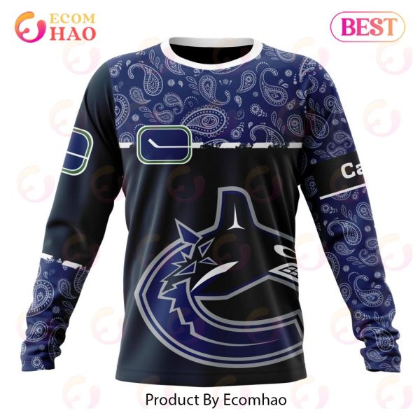 NHL Vancouver Canucks Specialized Jersey Hockey With Paisley 3D Hoodie