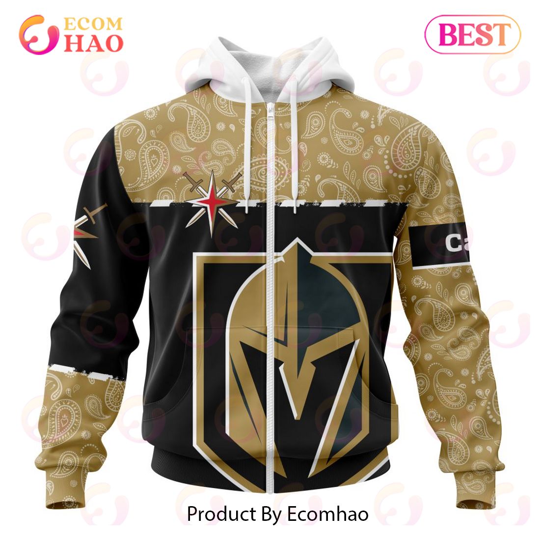 NHL Vegas Golden Knights Specialized Jersey Hockey With Paisley 3D Hoodie